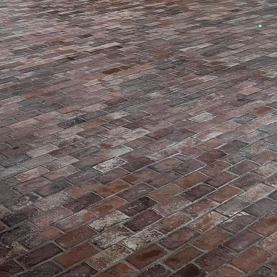 Close-up of brick-look floor tile